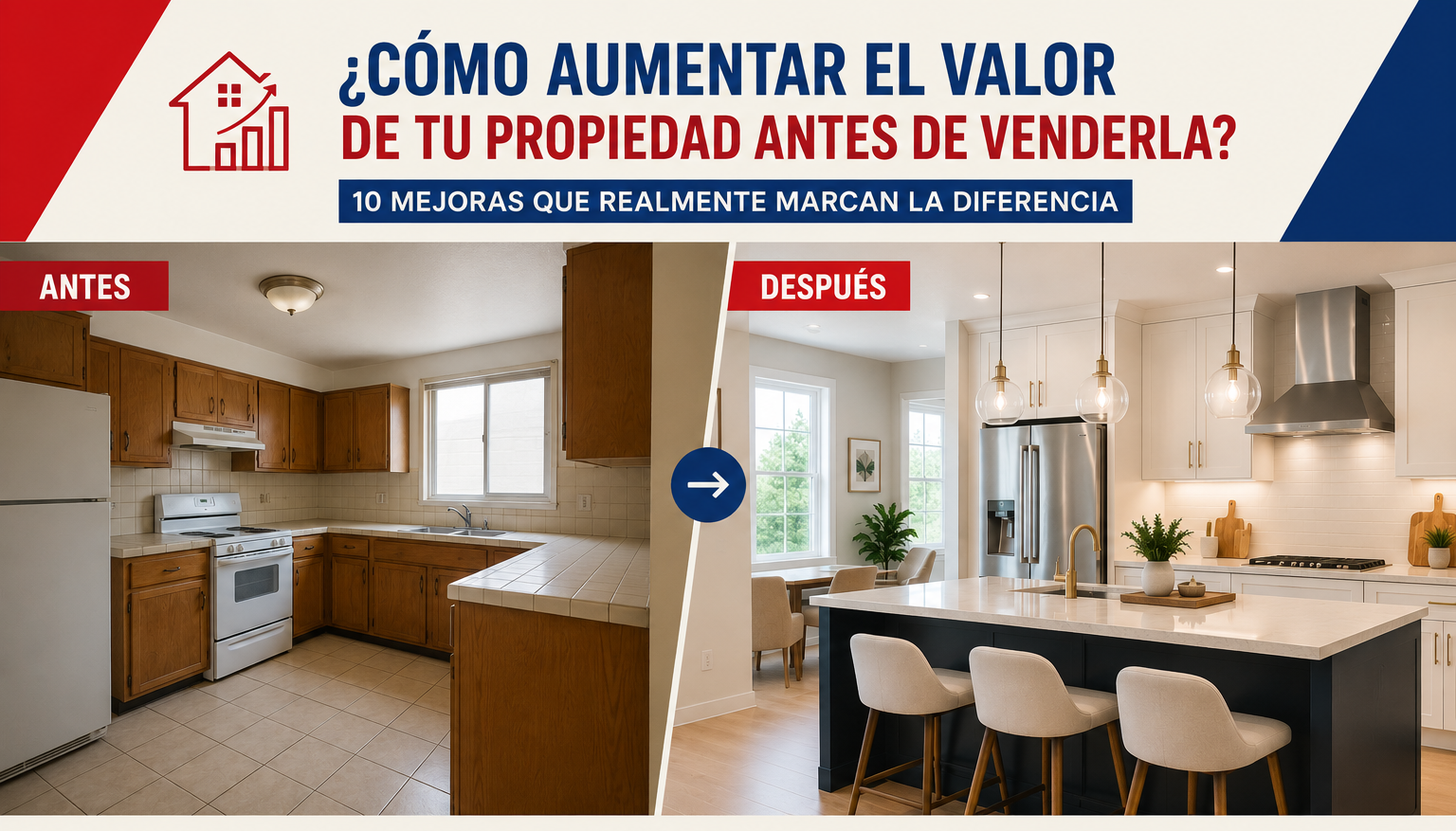 Cocina moderna y bien iluminada preparada para la venta